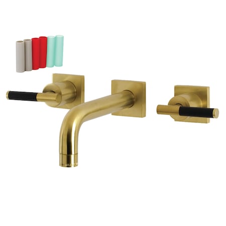 Kingston Brass KS6127CKL Two-Handle Wall Mount Bathroom Faucet, Brushed Brass KS6127CKL